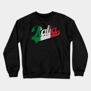 Italia Distressed Design Crewneck Sweatshirt